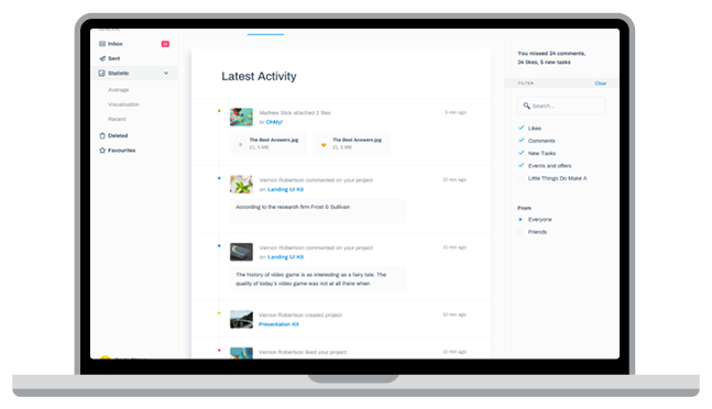 Laptop showing activity
